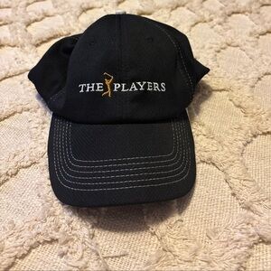 The Players Embroidered Logo Black Imperial hook and Loop Strap  TPC Golf Hat